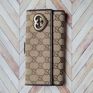 Gucci Monogram Lovely Heart Continental Wallet